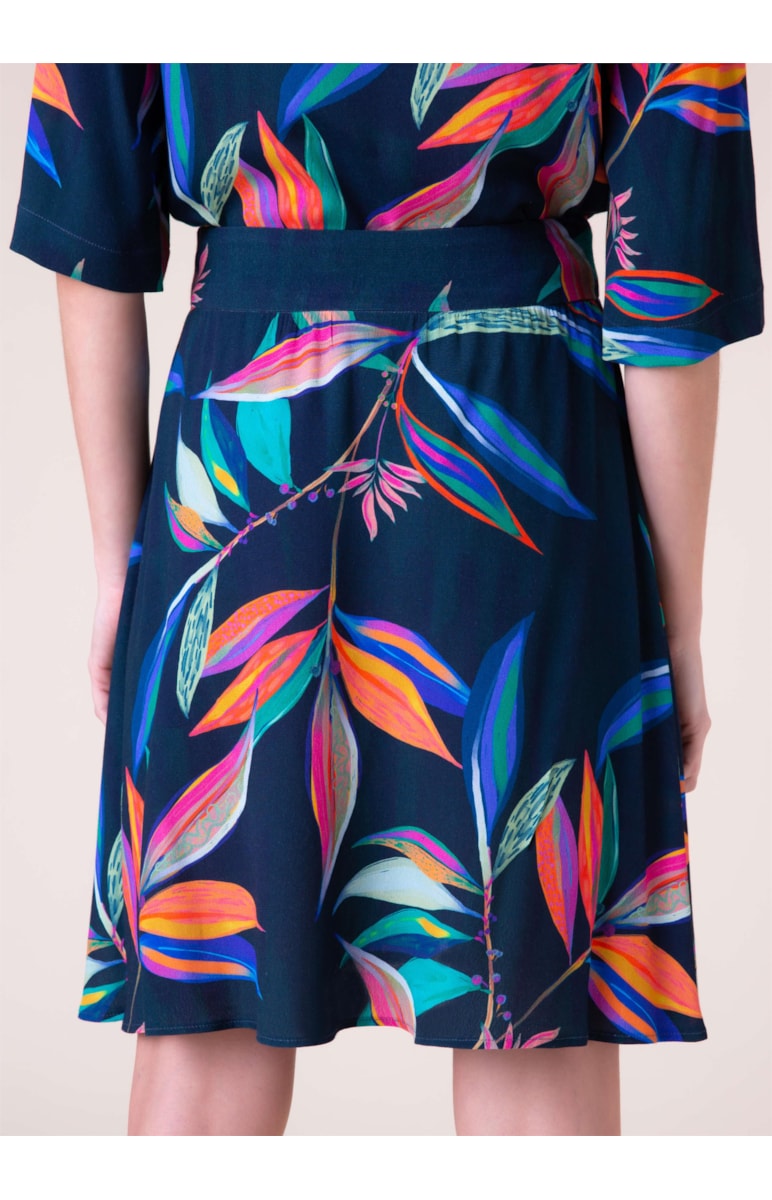 Saia Night Flowers Marinho