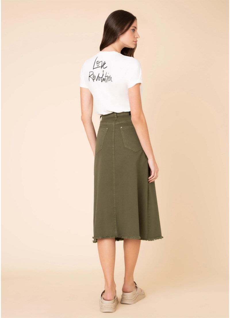 Saia Original Color Midi Verde Militar