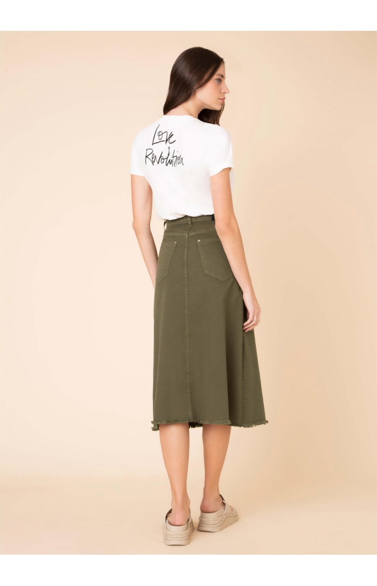 Saia Original Color Midi Verde Militar