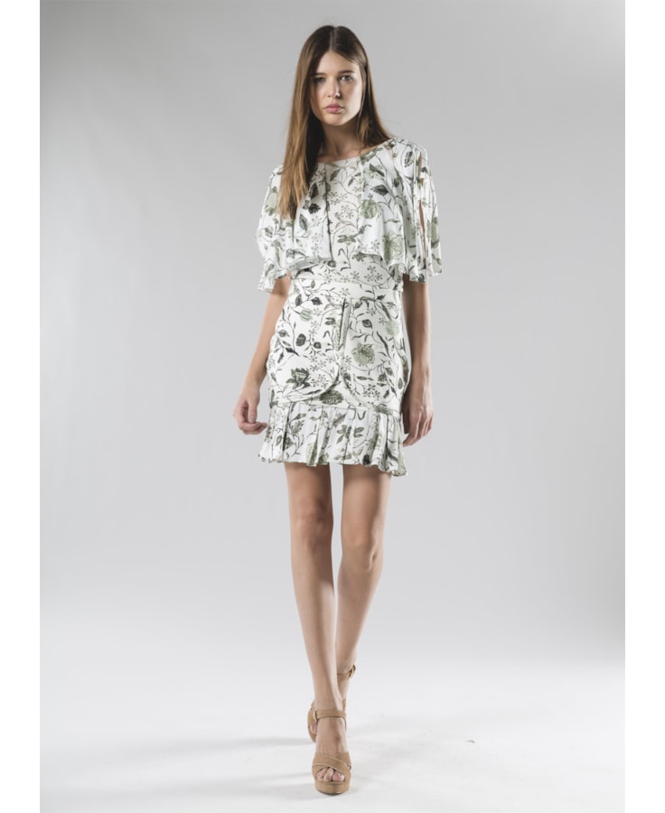 Saia Prega Chintz Estampado