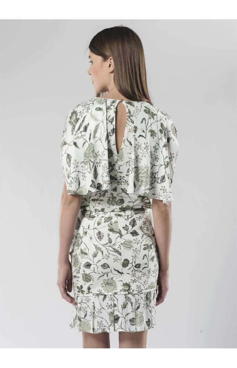 Saia Prega Chintz Estampado