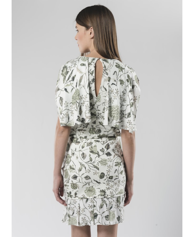 Saia Prega Chintz Estampado