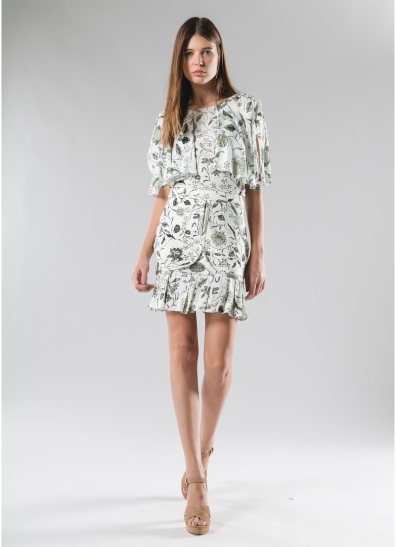 Saia Prega Chintz Estampado