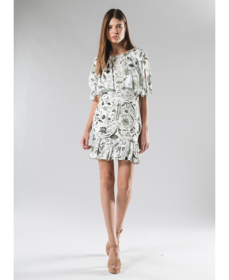 Saia Prega Chintz Estampado