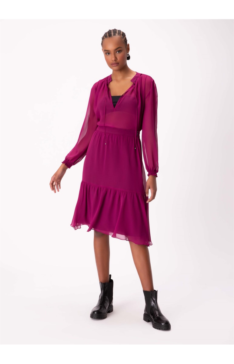 Saia Pura Seda Midi Marias Violeta