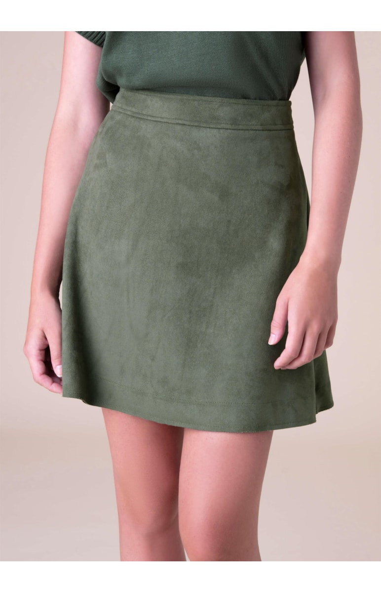 Saia Suede Verde Militar