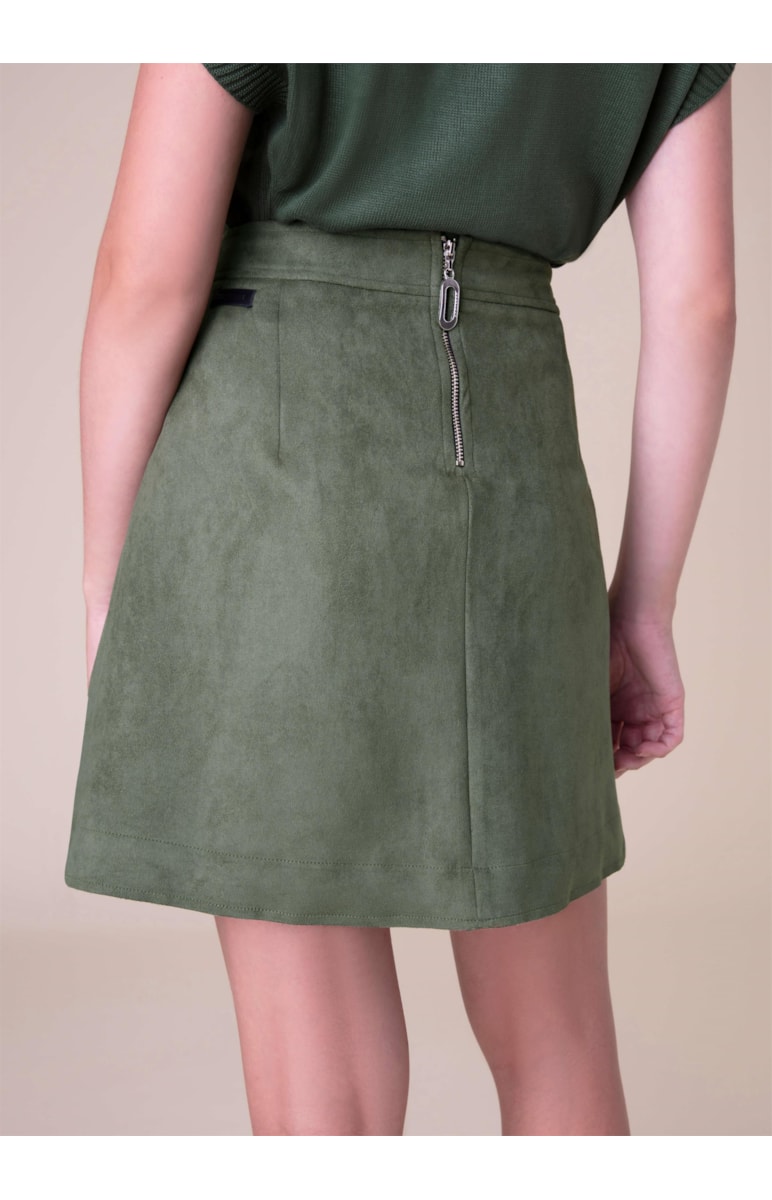 Saia Suede Verde Militar