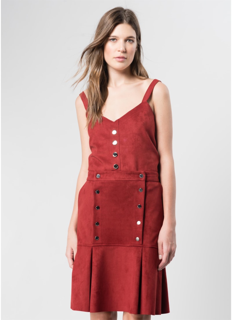 Saia Suede Vermelho