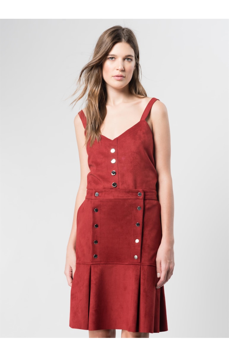 Saia Suede Vermelho