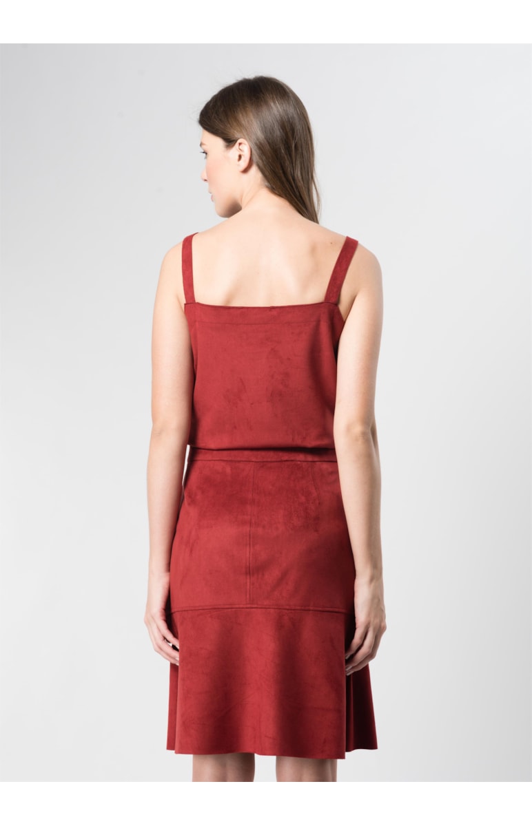 Saia Suede Vermelho