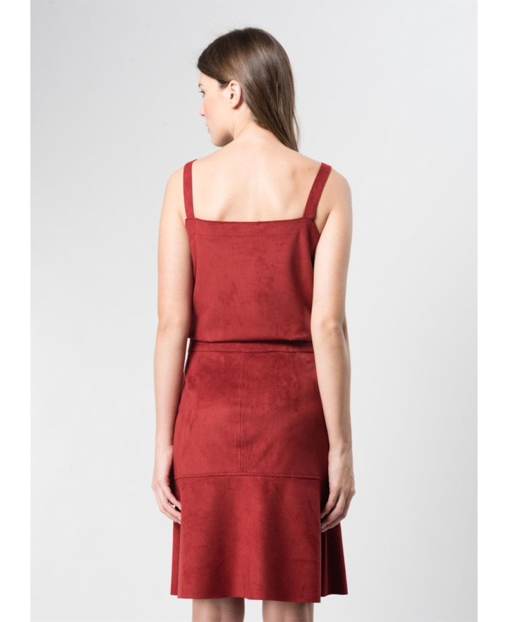 Saia Suede Vermelho