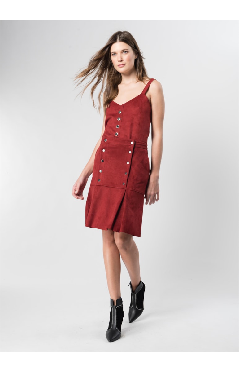 Saia Suede Vermelho