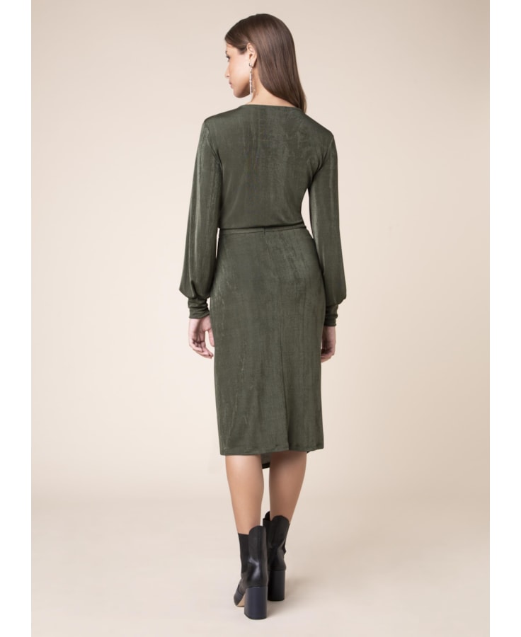 Saia Transpassada Jersey Verde Militar