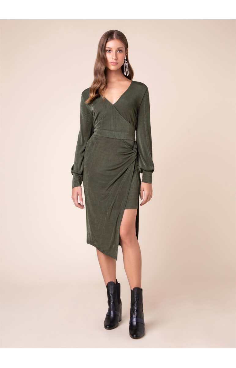 Saia Transpassada Jersey Verde Militar