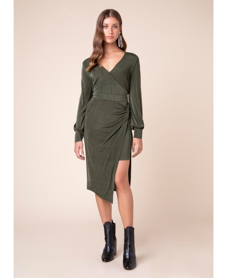 Saia Transpassada Jersey Verde Militar