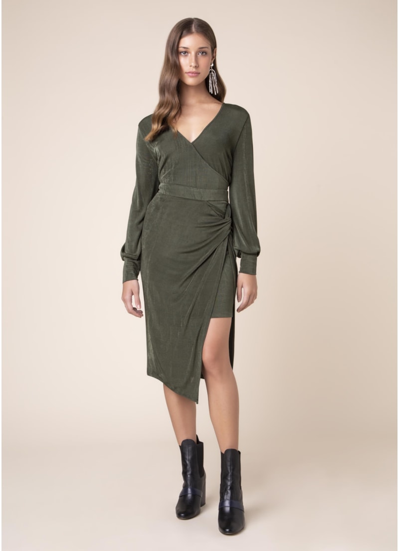 Saia Transpassada Jersey Verde Militar
