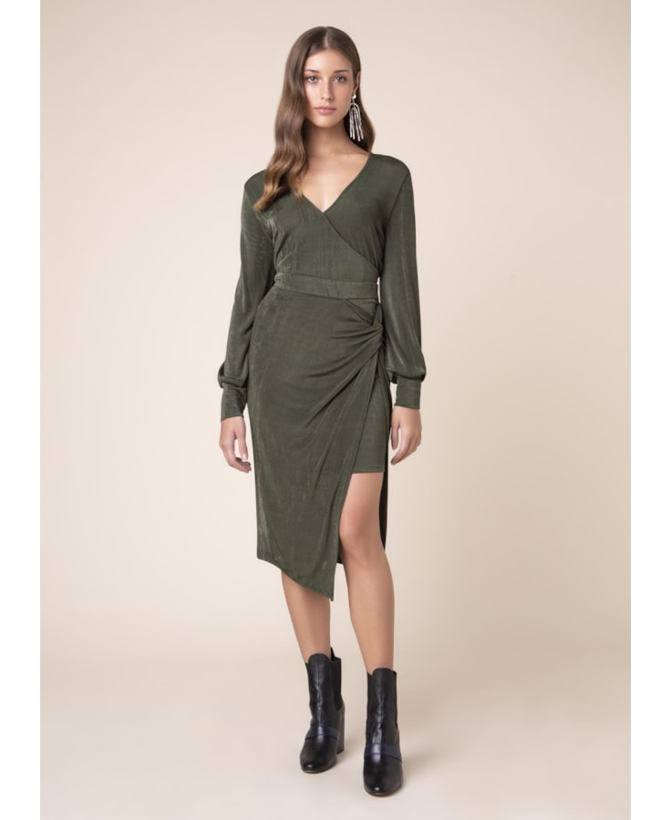 Saia Transpassada Jersey Verde Militar