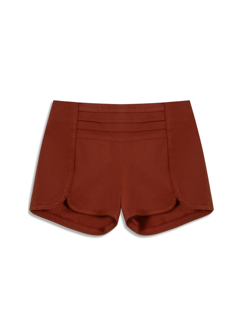 Short Alfaiataria Pregas Terra