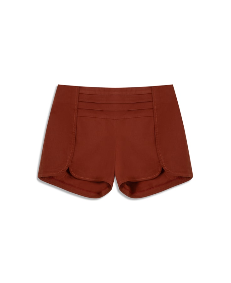 Short Alfaiataria Pregas Terra