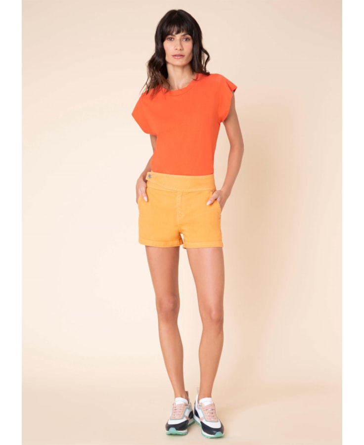 Short Comfort Color Cós Assimétrico Laranja