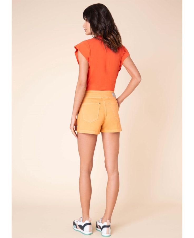 Short Comfort Color Cós Assimétrico Laranja