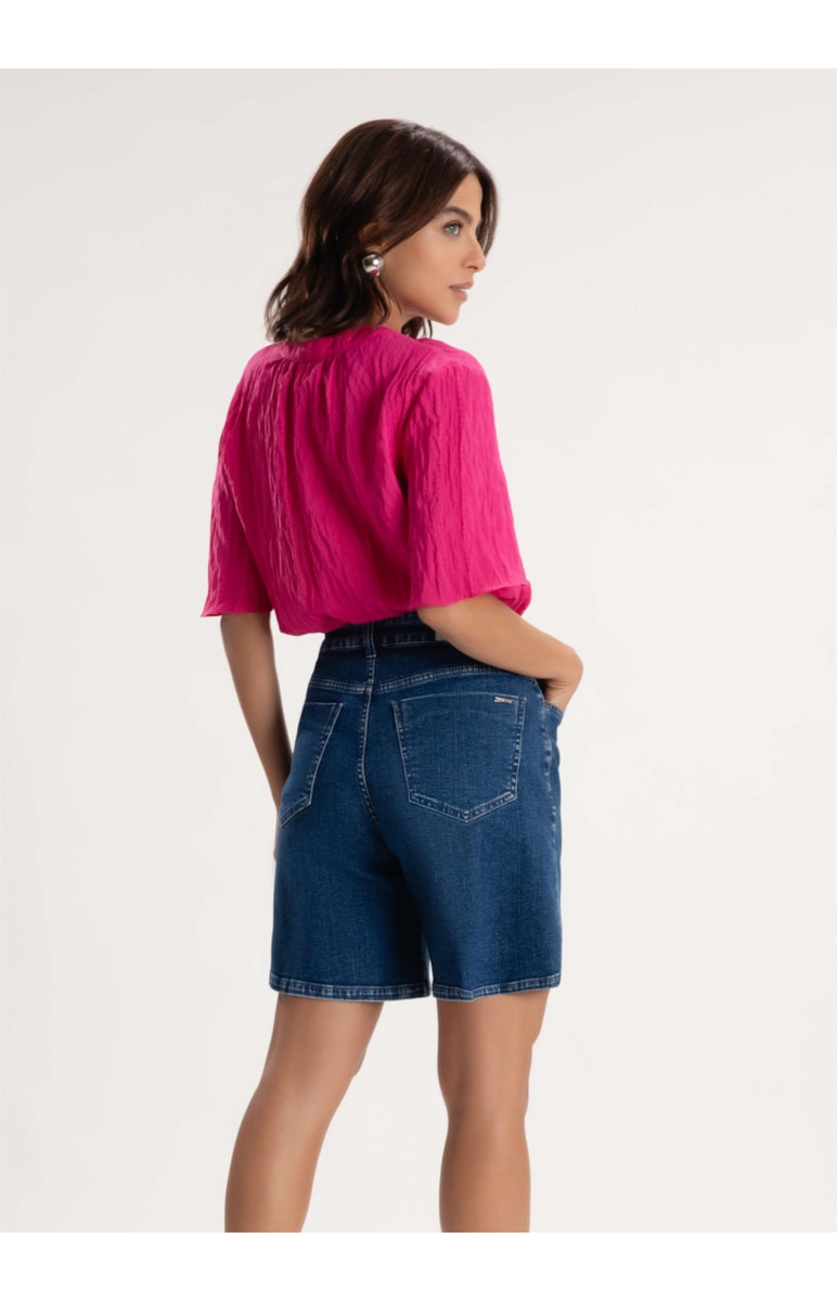 Short Jeans Dark Forest Mom 375-Lav.Medio C/Luvinha
