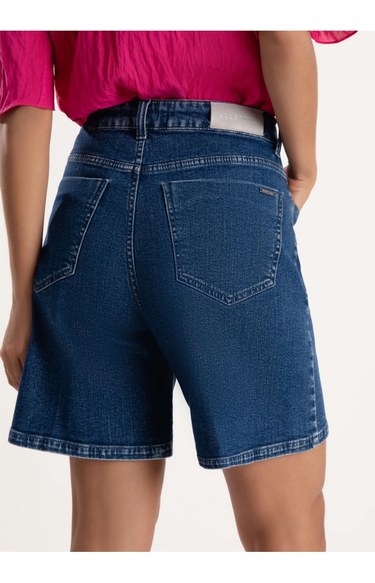 Short Jeans Dark Forest Mom 375-Lav.Medio C/Luvinha