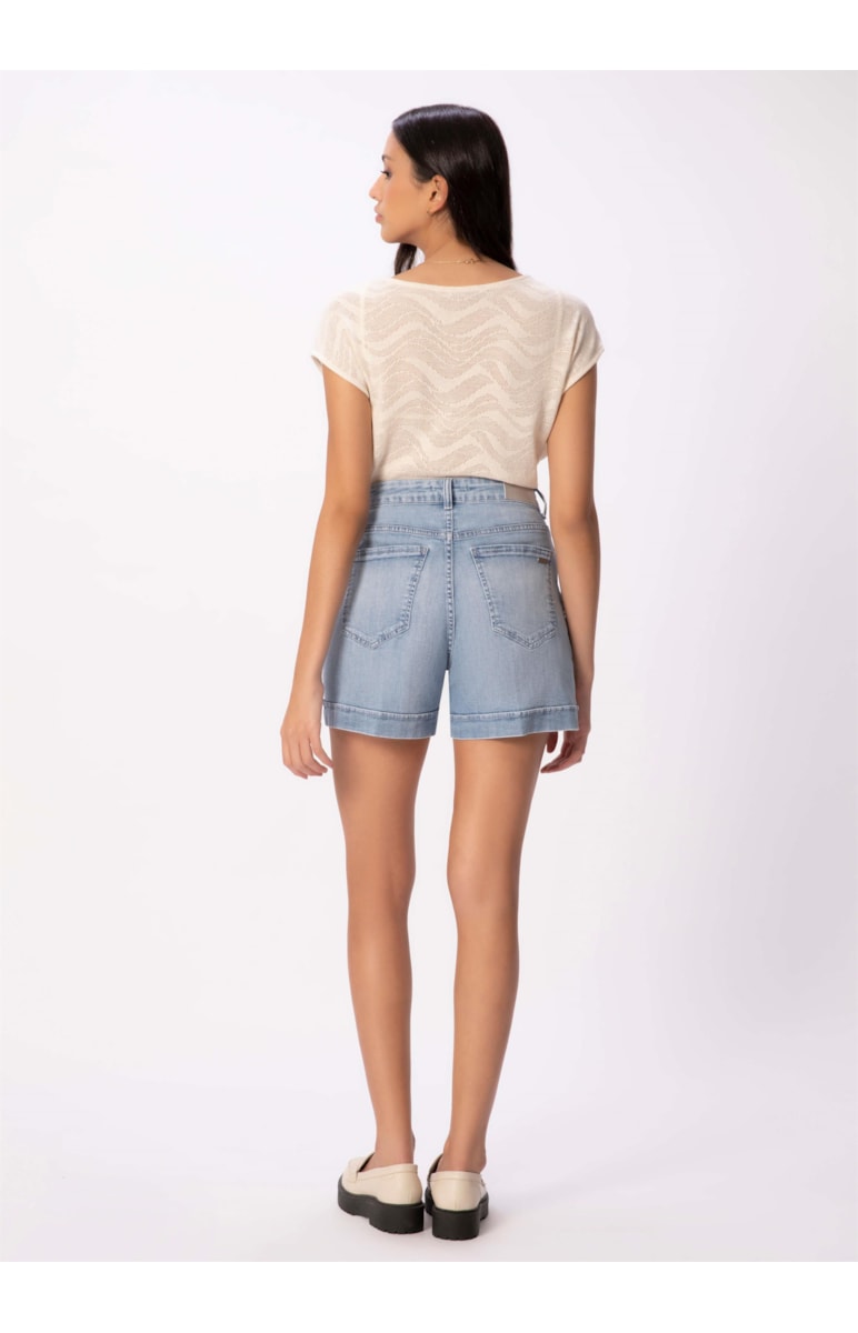 Short Jeans Hi Comfort Stretch Lavagem Clara