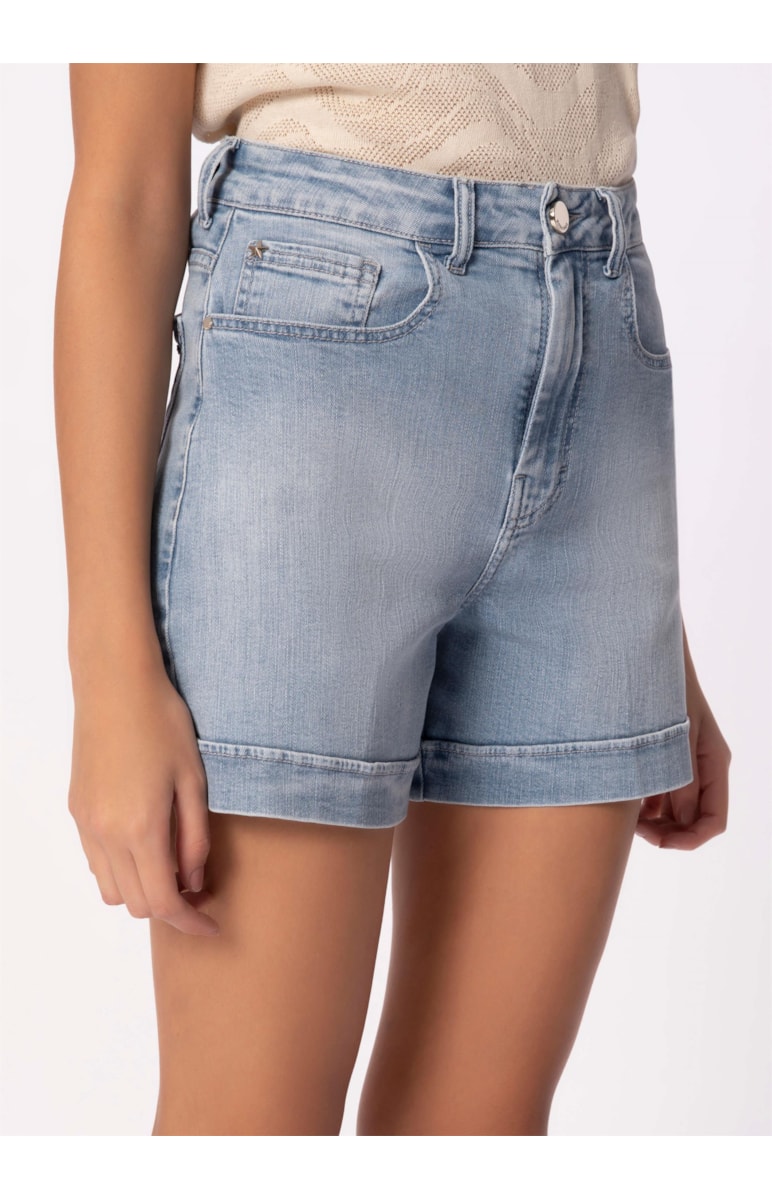 Short Jeans Hi Comfort Stretch Lavagem Clara