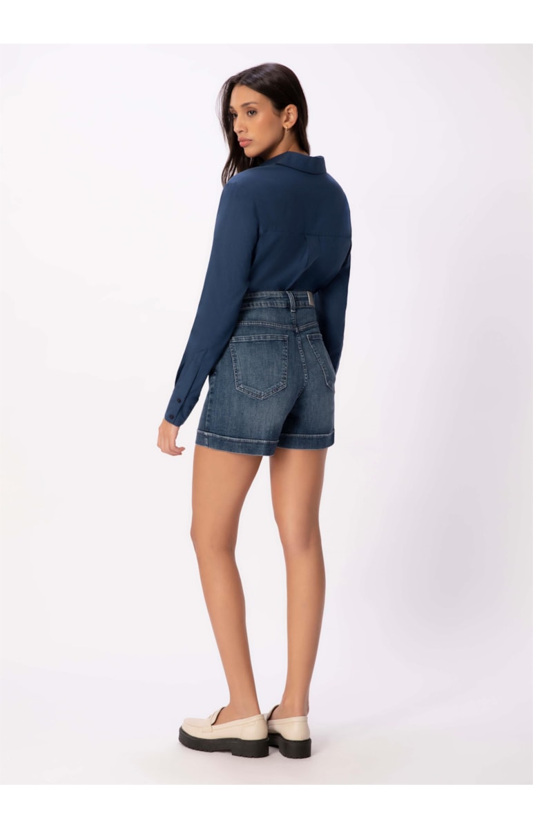 Short Jeans Hi Comfort Stretch Lavagem Média