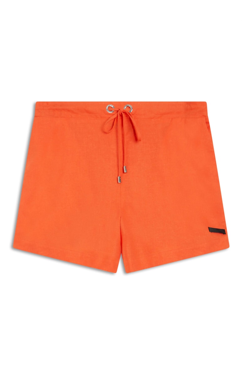 Short Linho Elástico Laranja