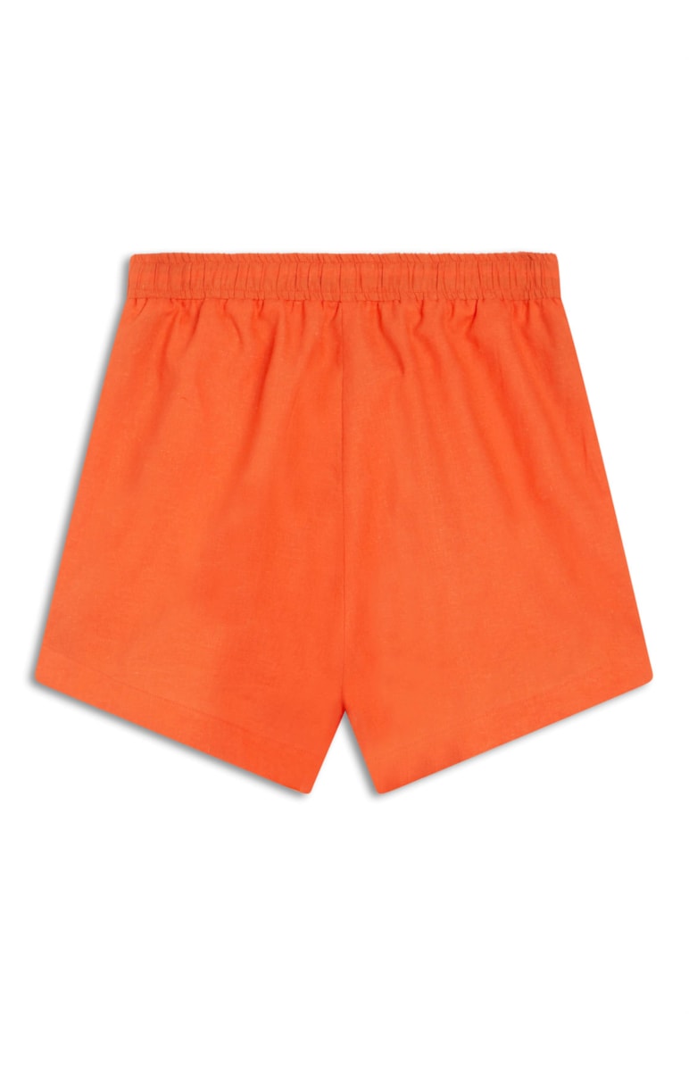 Short Linho Elástico Laranja