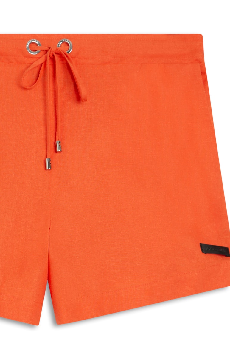 Short Linho Elástico Laranja
