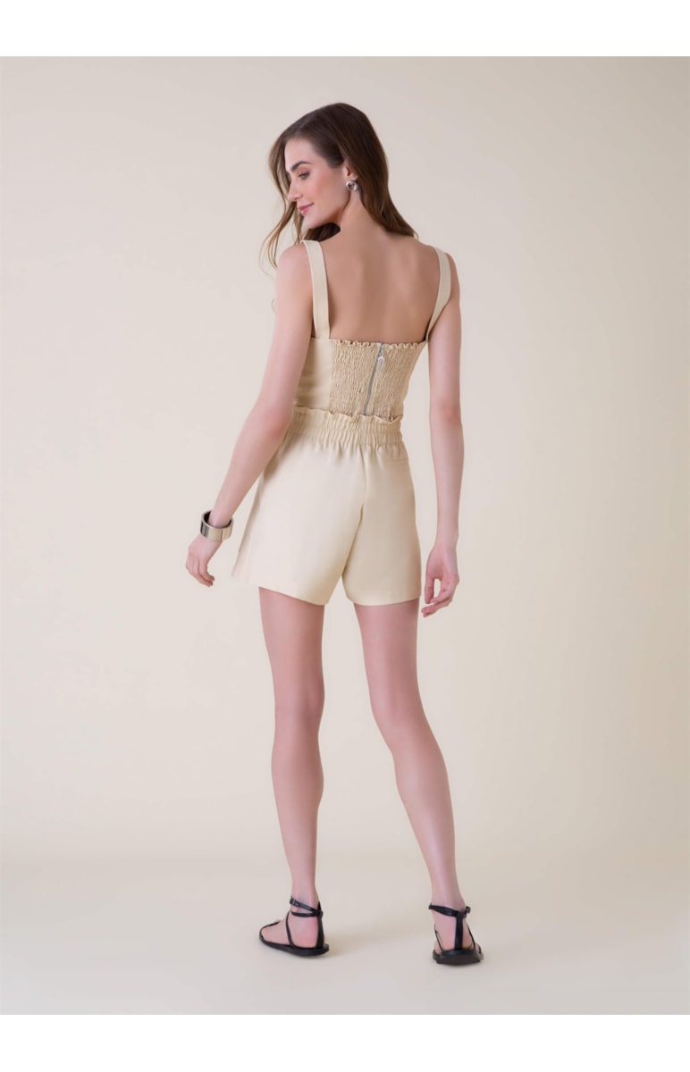 Short Saia Alfa Texture Amarelo Claro