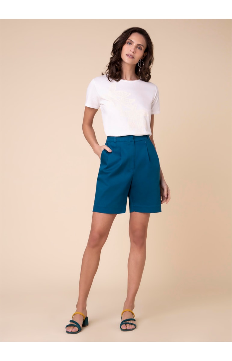 Shorts Com Pregas Duplas Petroleo