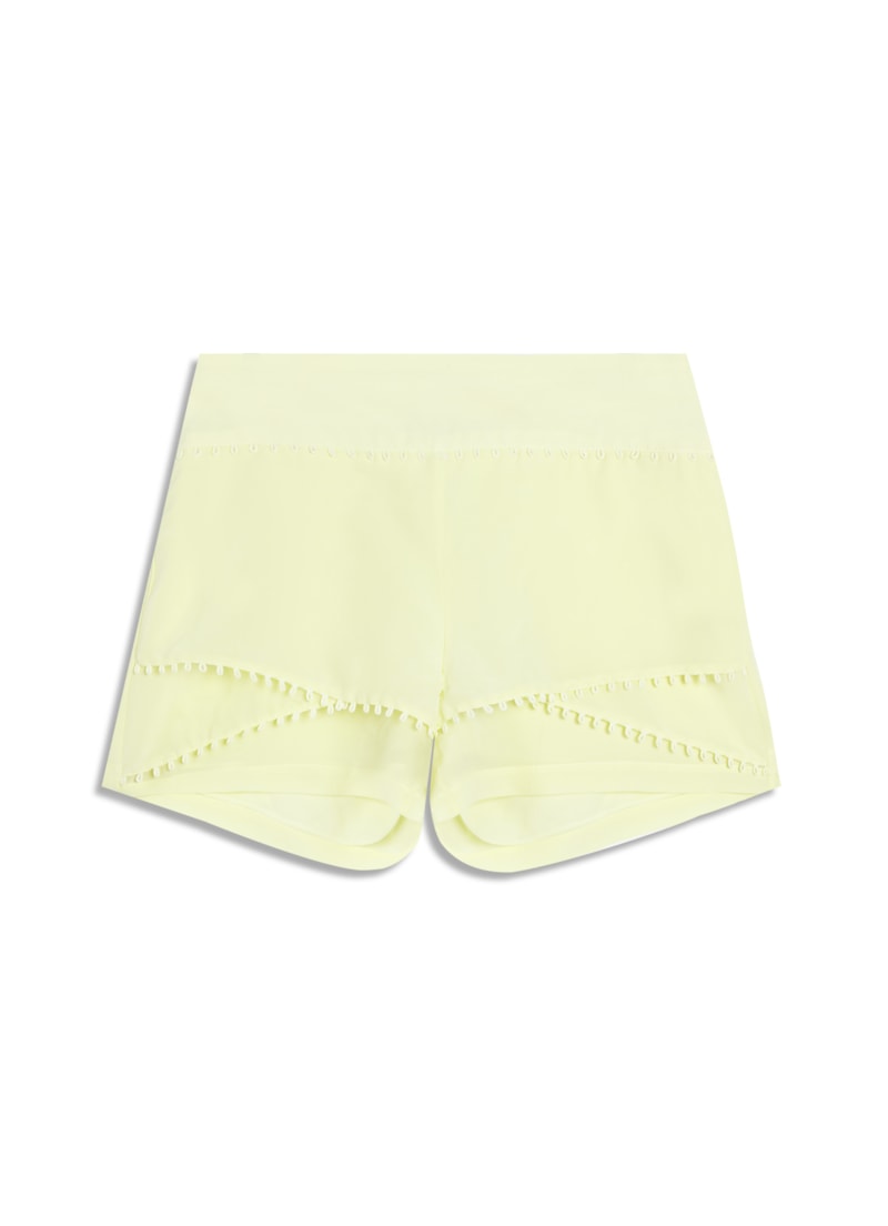 Shorts Saia Seda Detalhe Azelha Amarelo Claro