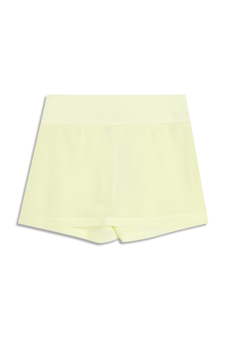 Shorts Saia Seda Detalhe Azelha Amarelo Claro