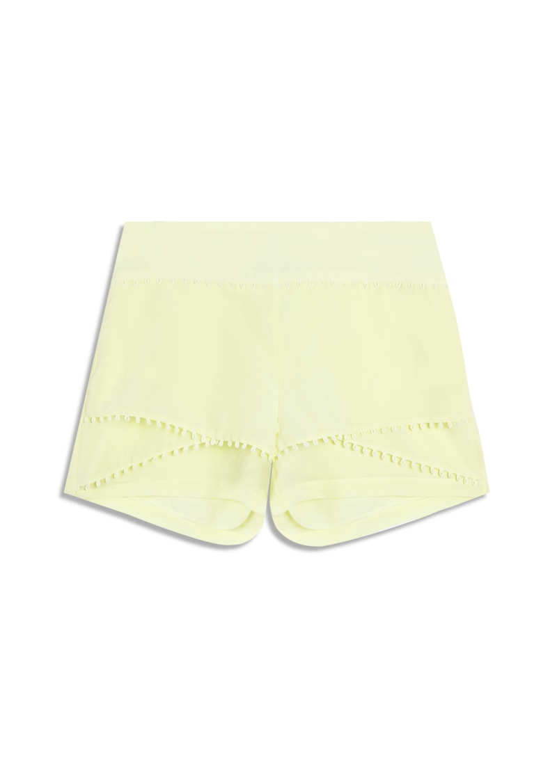 Shorts Saia Seda Detalhe Azelha Amarelo Claro