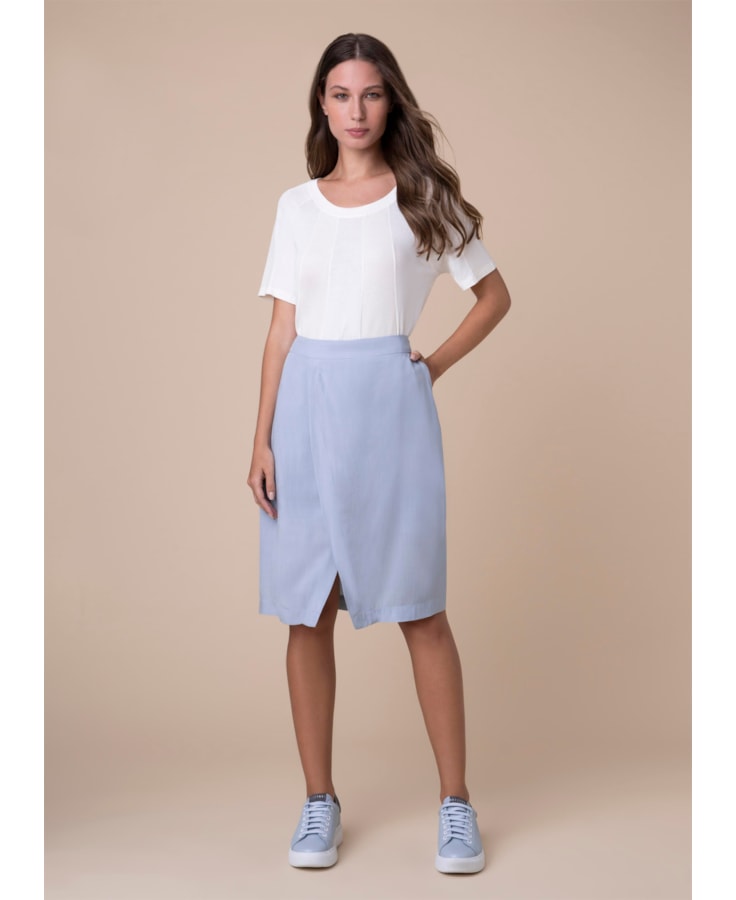 Shorts Saia Transpassado Azul Claro