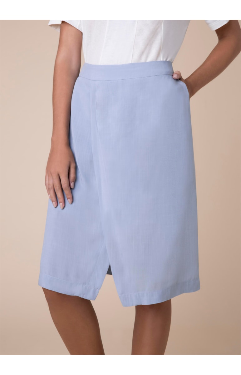 Shorts Saia Transpassado Azul Claro