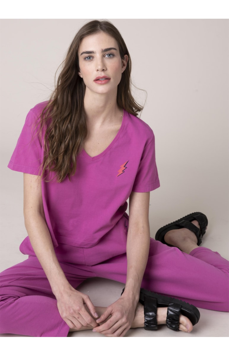 T-Shirt Cotton Gd Bolt Pink
