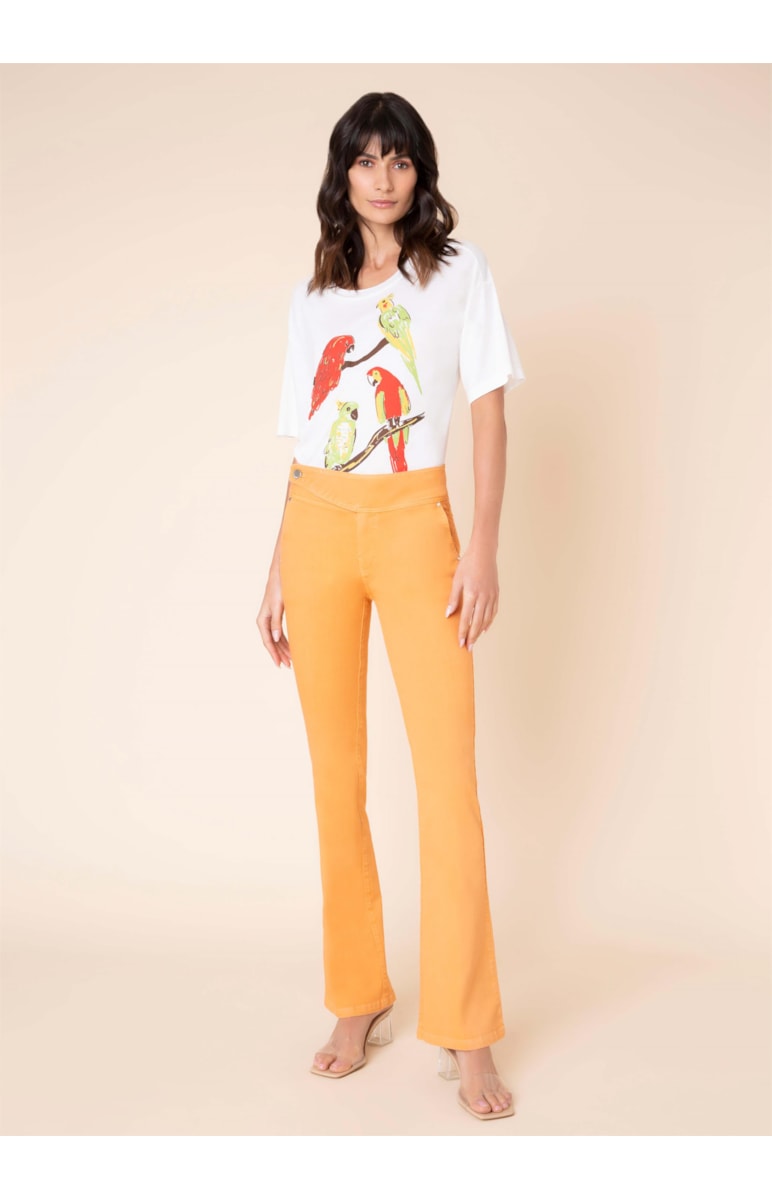 T-Shirt Cropped Araras Off White