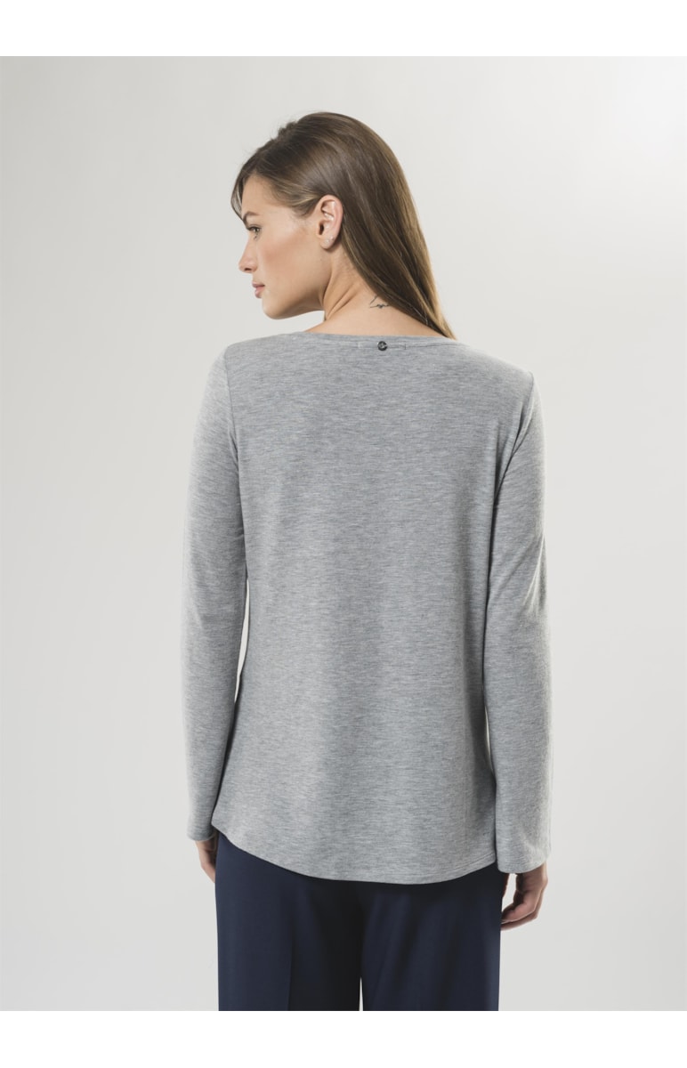 T-Shirt Escudo Cinza Mescla