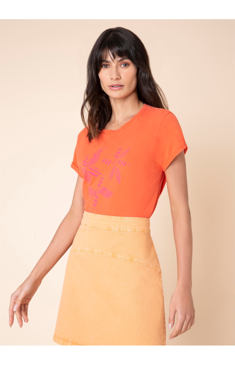 T-Shirt Flor Color Coral