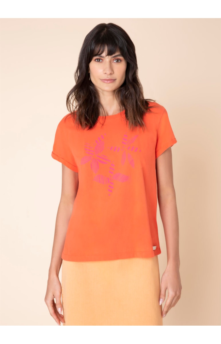 T-Shirt Flor Color Coral
