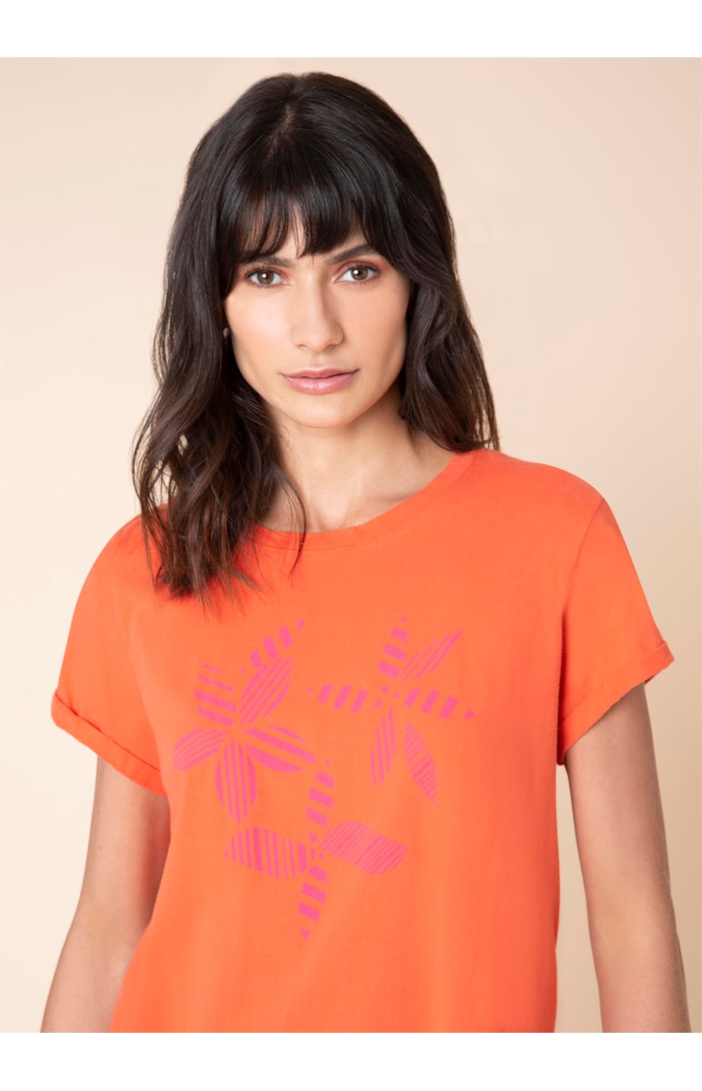 T-Shirt Flor Color Coral