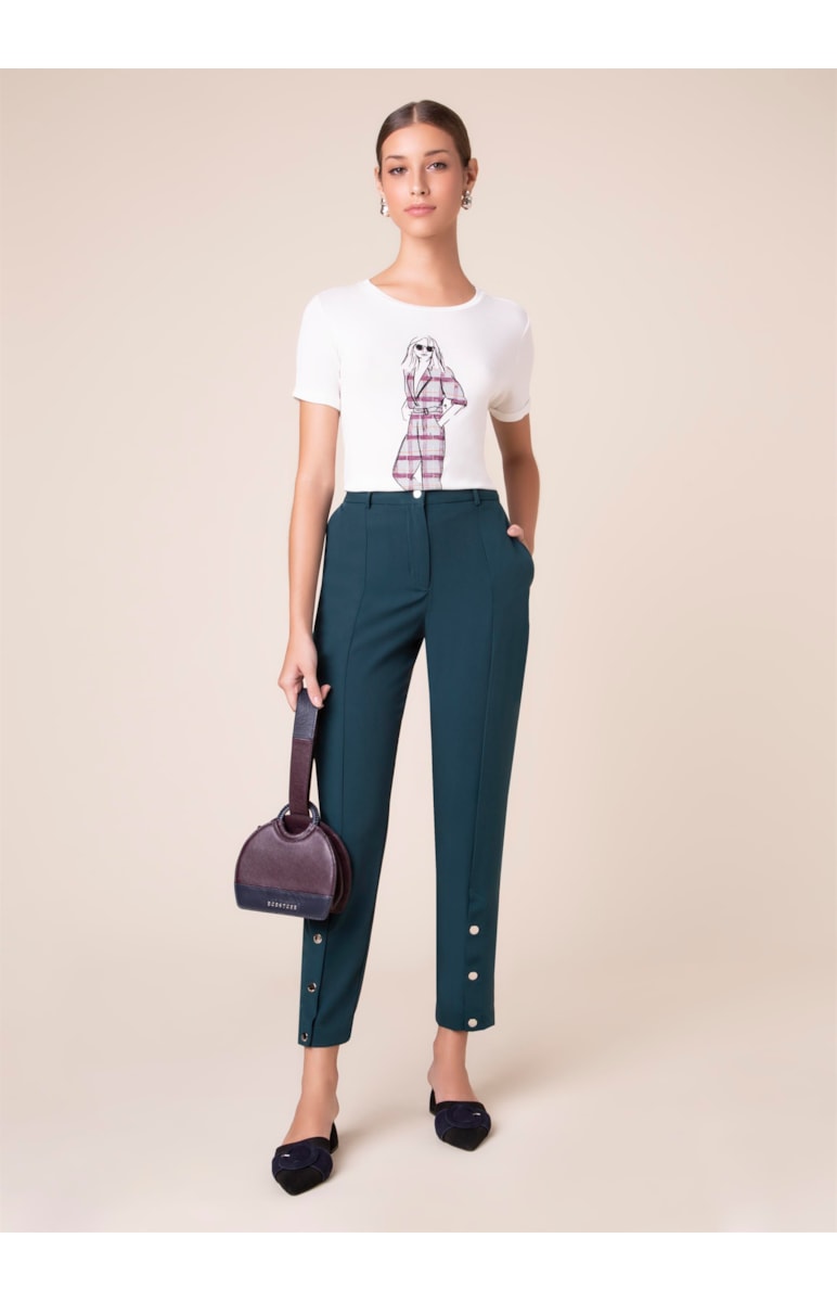 T-Shirt Girl Check Off White