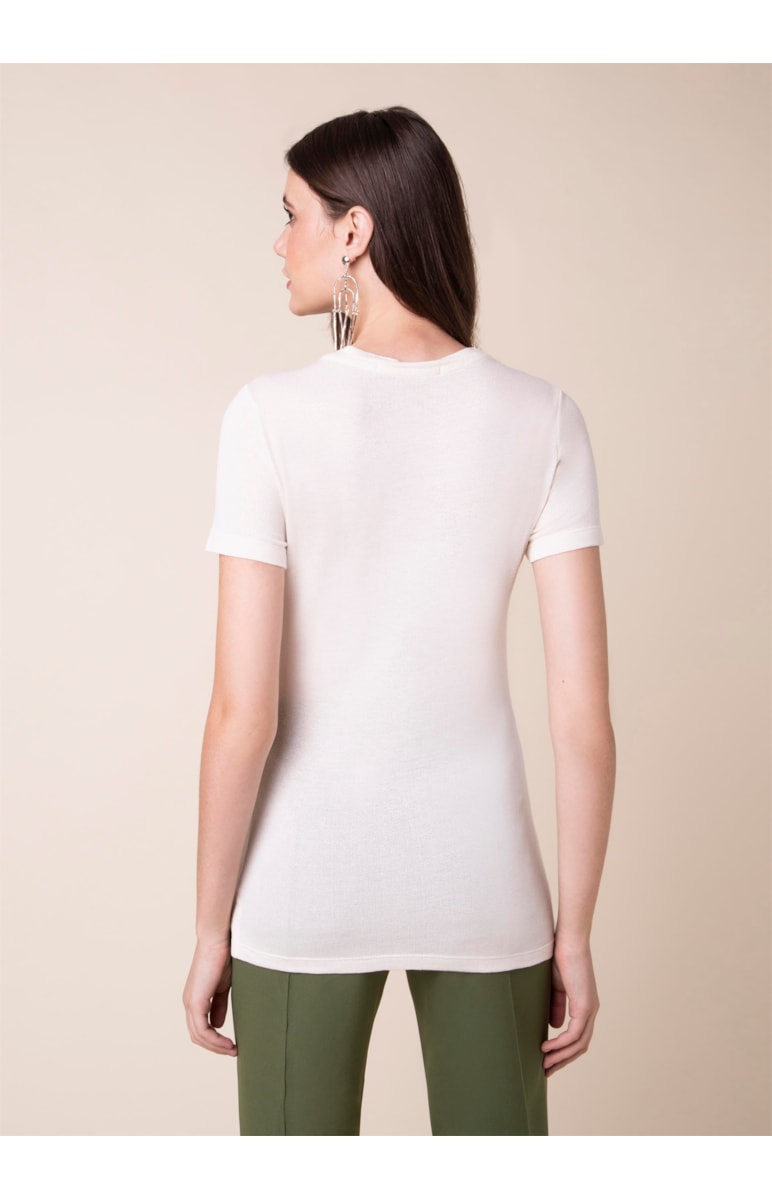 T-Shirt Malha Mechas Bege Mescla