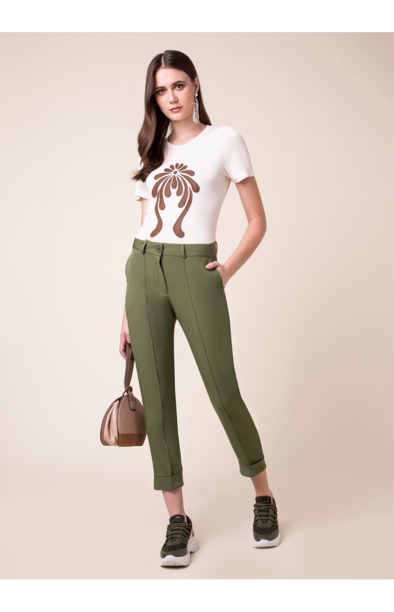 T-Shirt Malha Mechas Bege Mescla