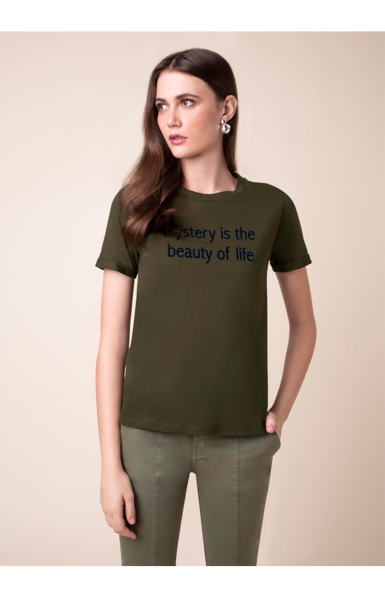T-Shirt Mystery Of Life Verde Oliva